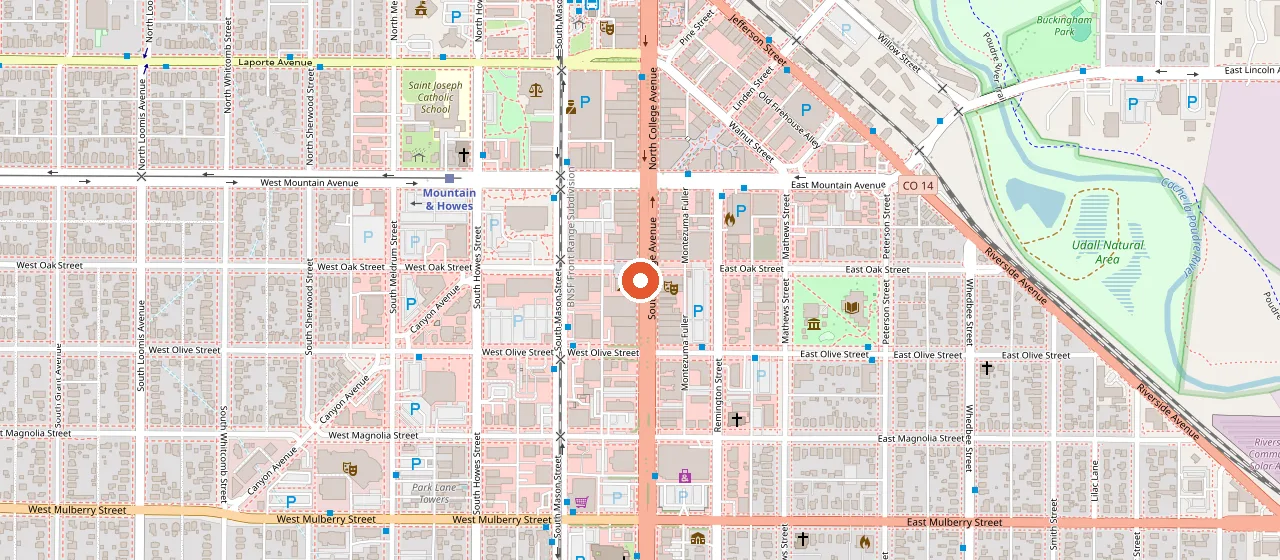 Map showing Aggie Theatre