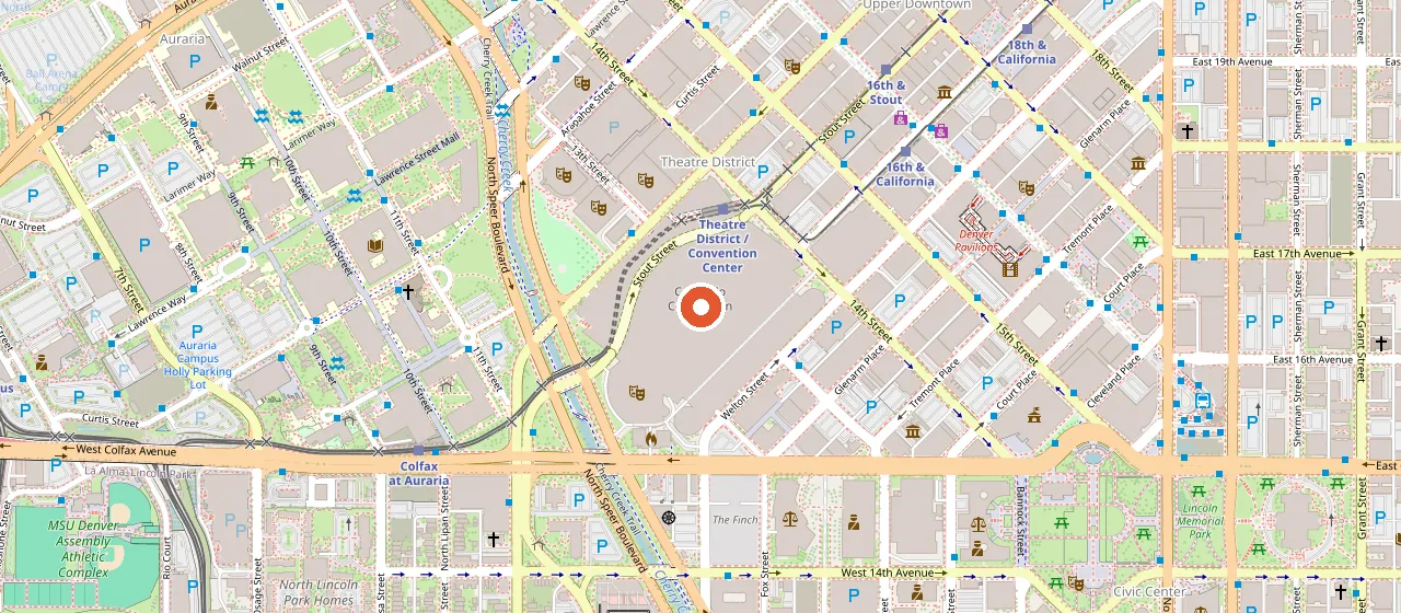 Map showing Colorado Convention Center