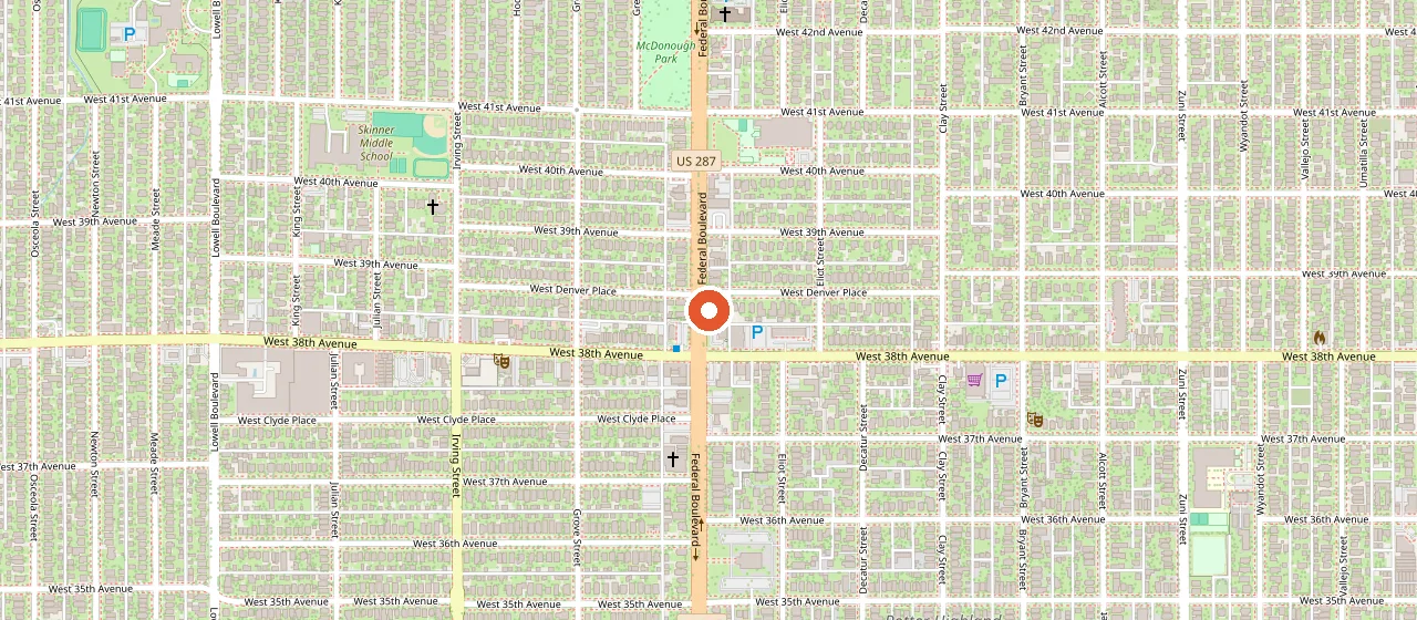Map showing Federal Theatre