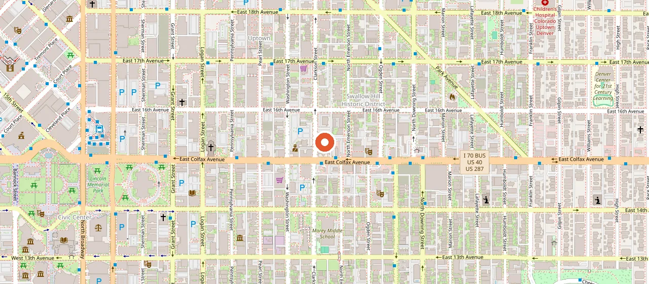 Map showing Fillmore Auditorium