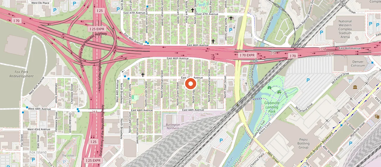 Map showing Globe Hall
