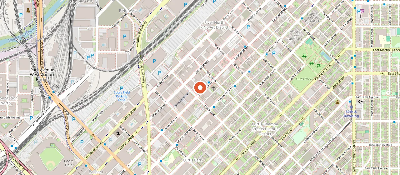 Map showing Larimer Lounge