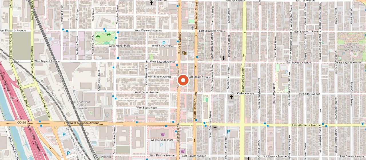 Map showing Skylark Lounge