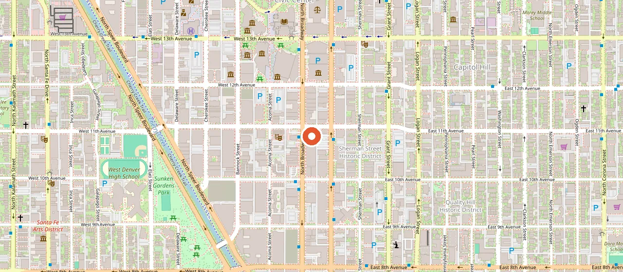 Map showing The Rooftop at Vinyl